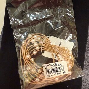 Elegant Gold Pearl Bracelet Set